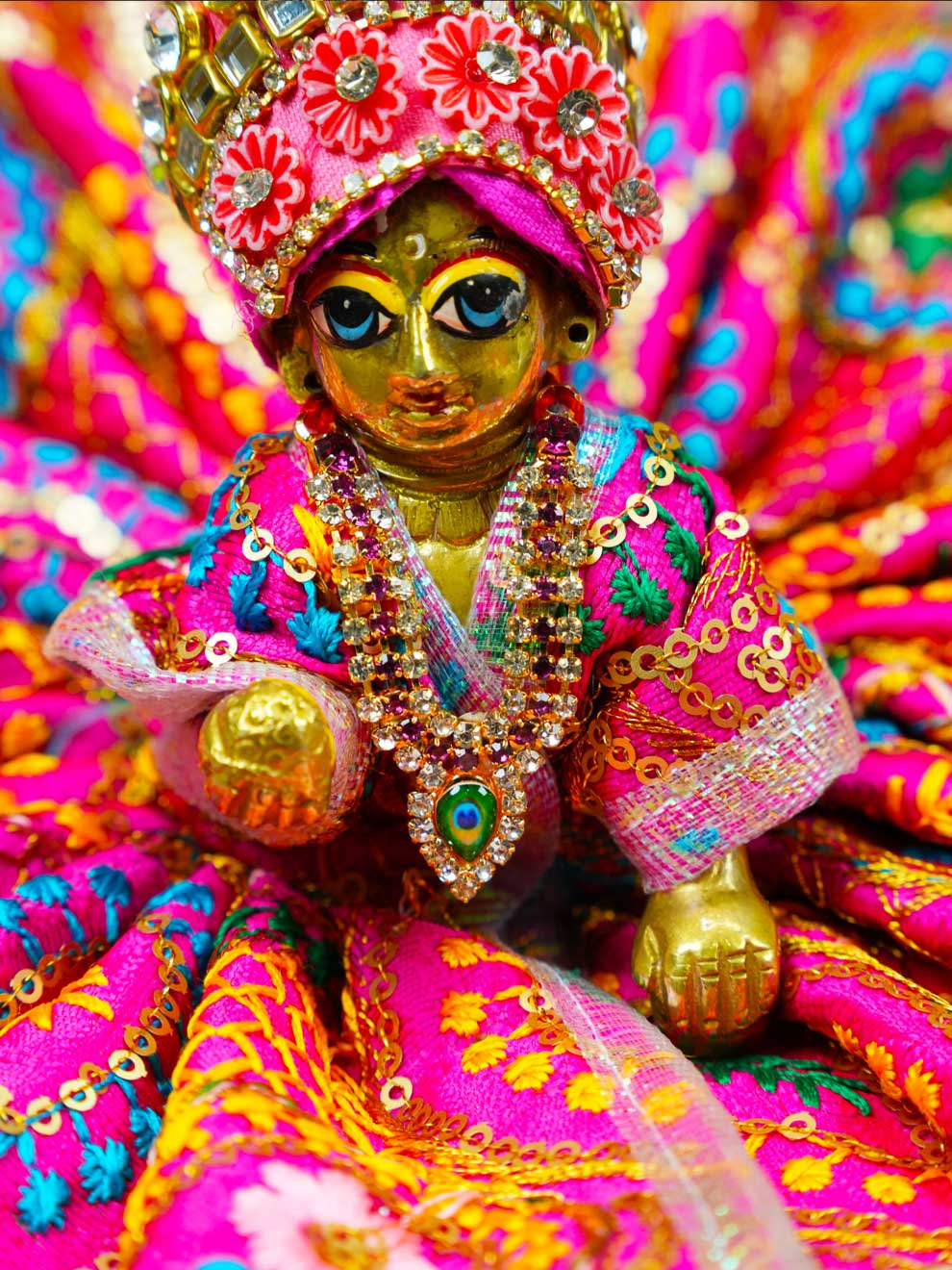 purple mor mala shirngar diwali Janmashtami dress ladoo dresses laddu gopal dress thakurji kanha ji bal om poshak mathura online best mandir wholesaler manufacturer