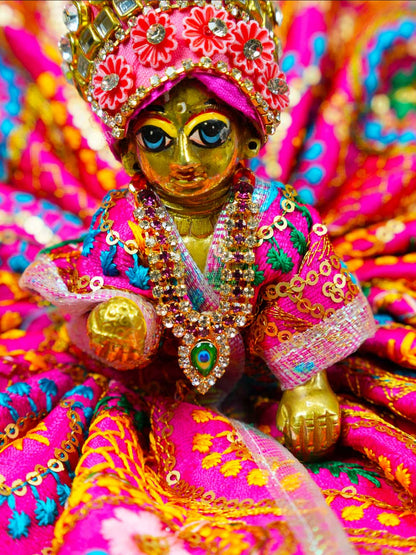 purple mor mala shirngar diwali Janmashtami dress ladoo dresses laddu gopal dress thakurji kanha ji bal om poshak mathura online best mandir wholesaler manufacturer