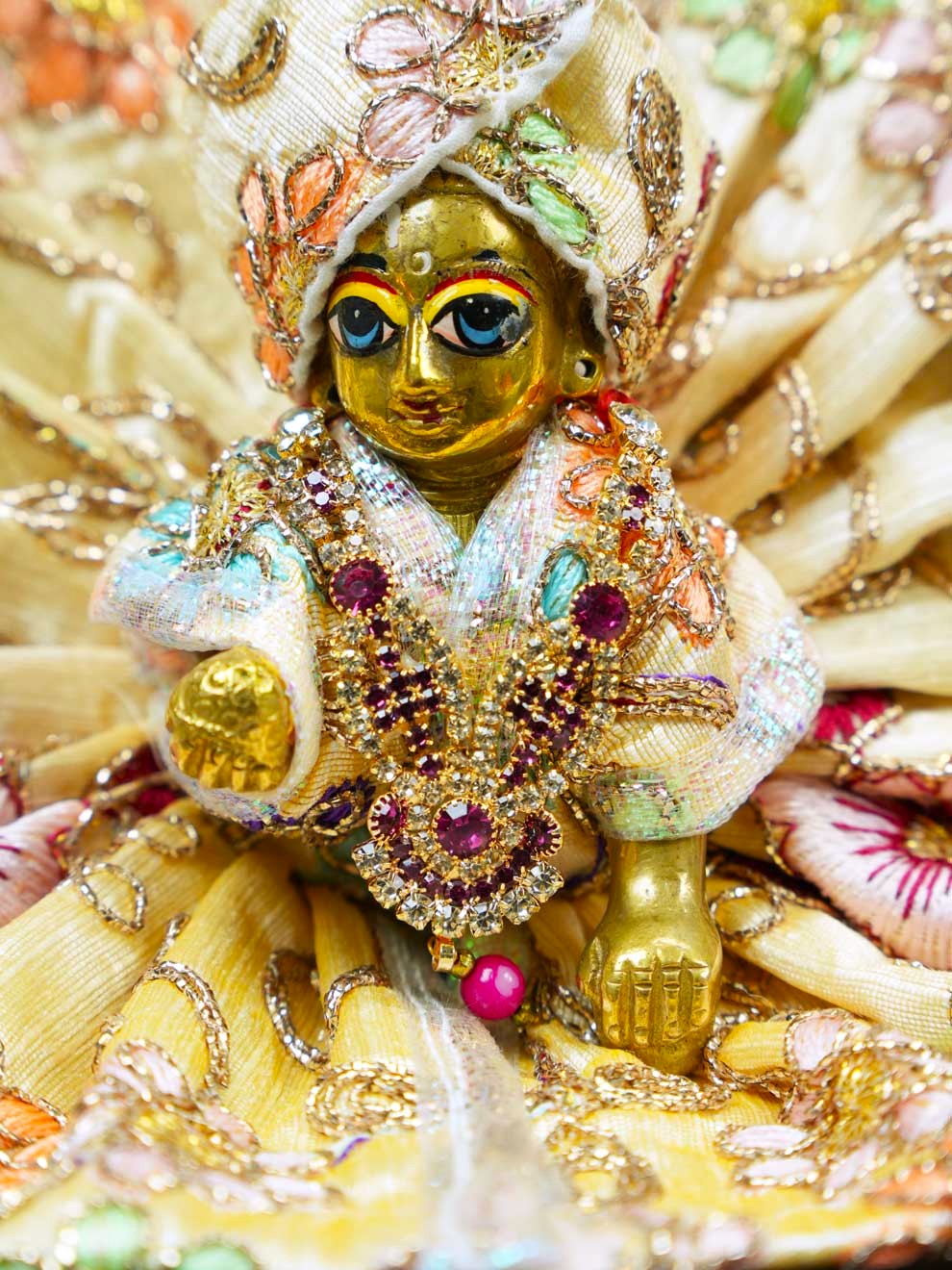 purple ratna mala shringar Diwali Janmashtami dress ladoo dresses laddu gopal dress thakurji kanha ji bal om poshak mathura online best mandir wholesaler manufacturer