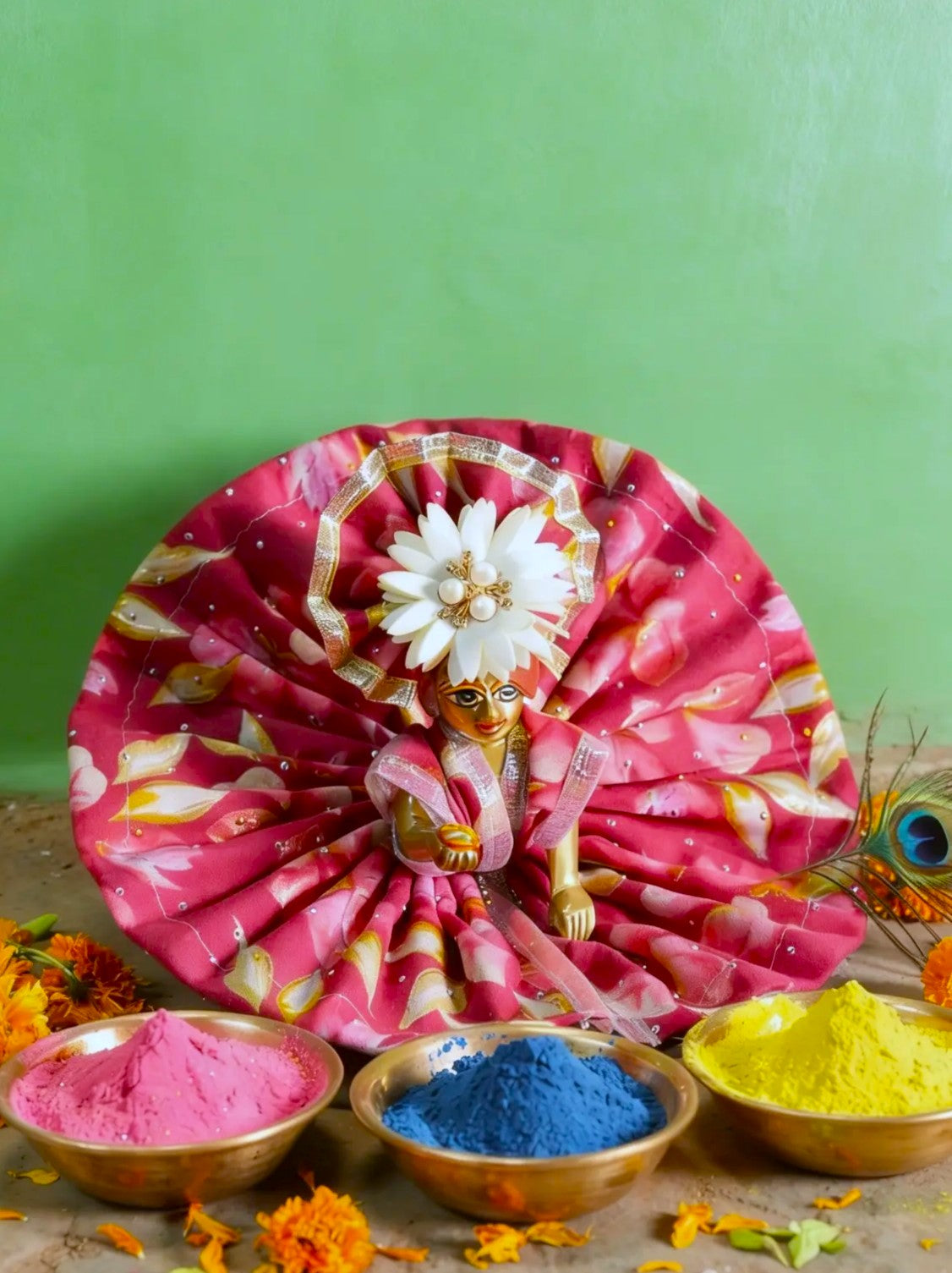 pushpalaav braj holi dhoti kurta Diwali Janmashtami dress ladoo dresses laddu gopal dress thakurji kanha ji bal om poshak mathura online best mandir wholesaler manufacturer