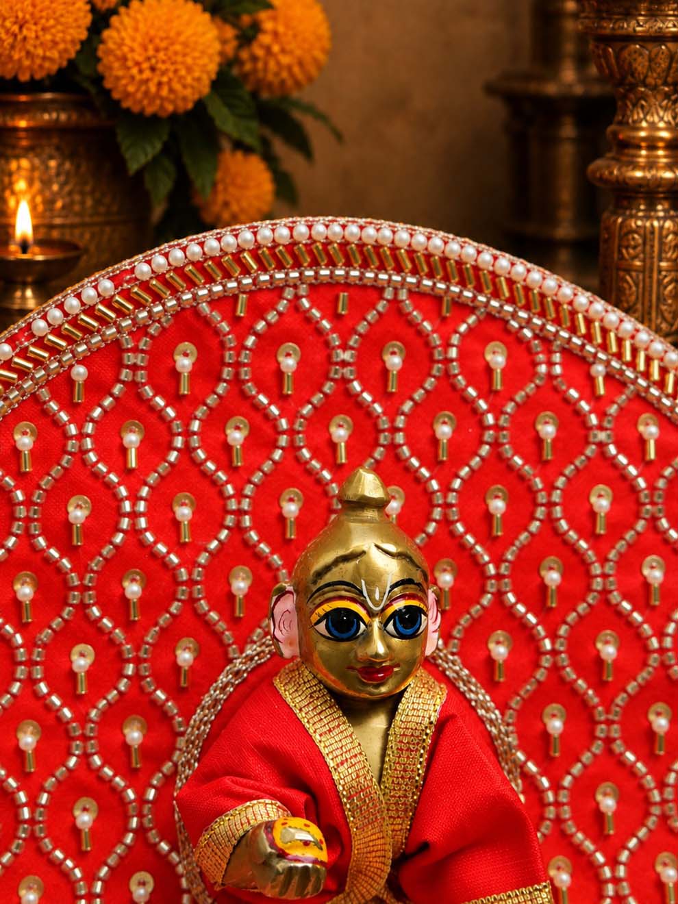 Jaalshri Fancy Red Poshak for Laddu Gopal Ji — product image 2
