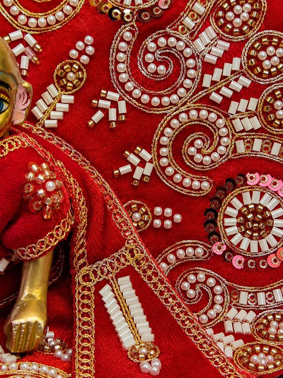 Vartikashri Velvet Red Fancy Poshak for Kanha Ji — product image 3