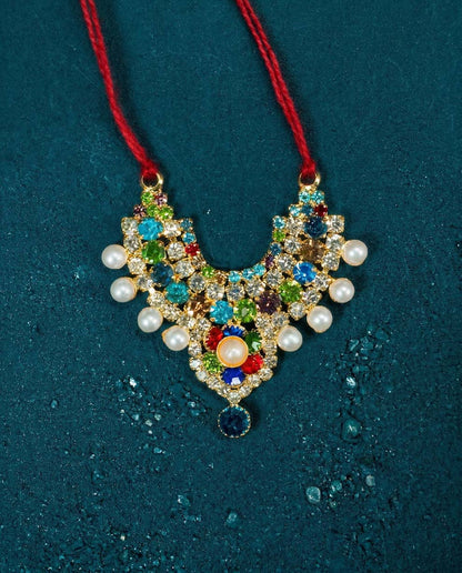 radha rani shringar mala necklace haar multicolor Diwali Janmashtami dress ladoo dresses laddu gopal dress thakurji kanha ji bal om poshak mathura online best mandir wholesaler manufacturer