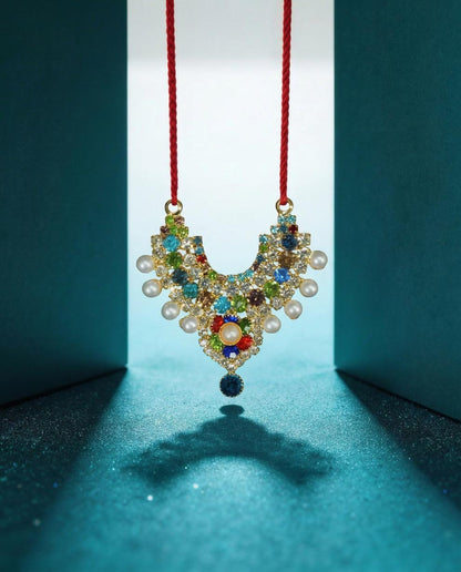 radha rani shringar mala necklace haar multicolor Diwali Janmashtami dress ladoo dresses laddu gopal dress thakurji kanha ji bal om poshak mathura online best mandir wholesaler manufacturer