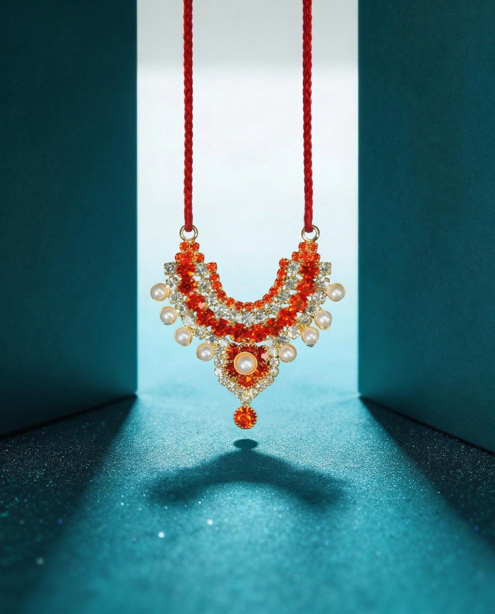 radha rani shringar mala necklace haar orange Diwali Janmashtami dress ladoo dresses laddu gopal dress thakurji kanha ji bal om poshak mathura online best mandir wholesaler manufacturer