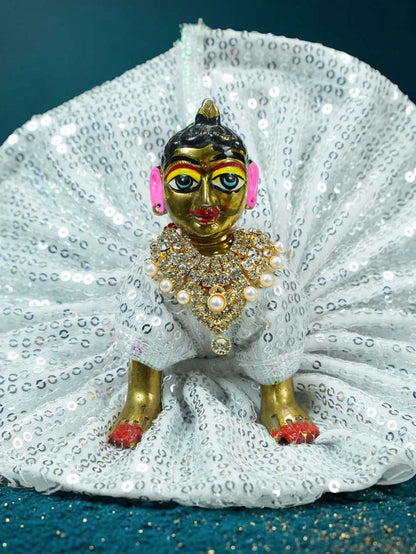 radha rani shringar mala necklace haar white Diwali Janmashtami dress ladoo dresses laddu gopal dress thakurji kanha ji bal om poshak mathura online best mandir wholesaler manufacturer