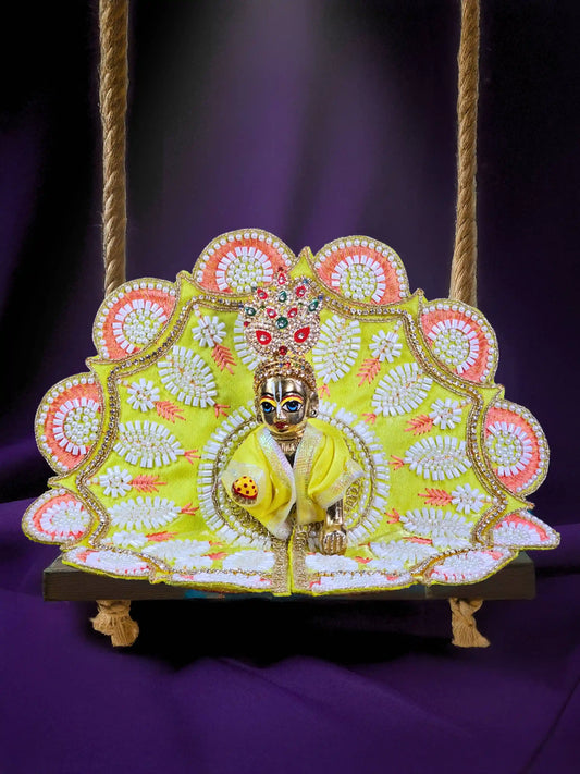 rajvanshi aura golden laddu bal gopal kanha thakur ji dress poshak 