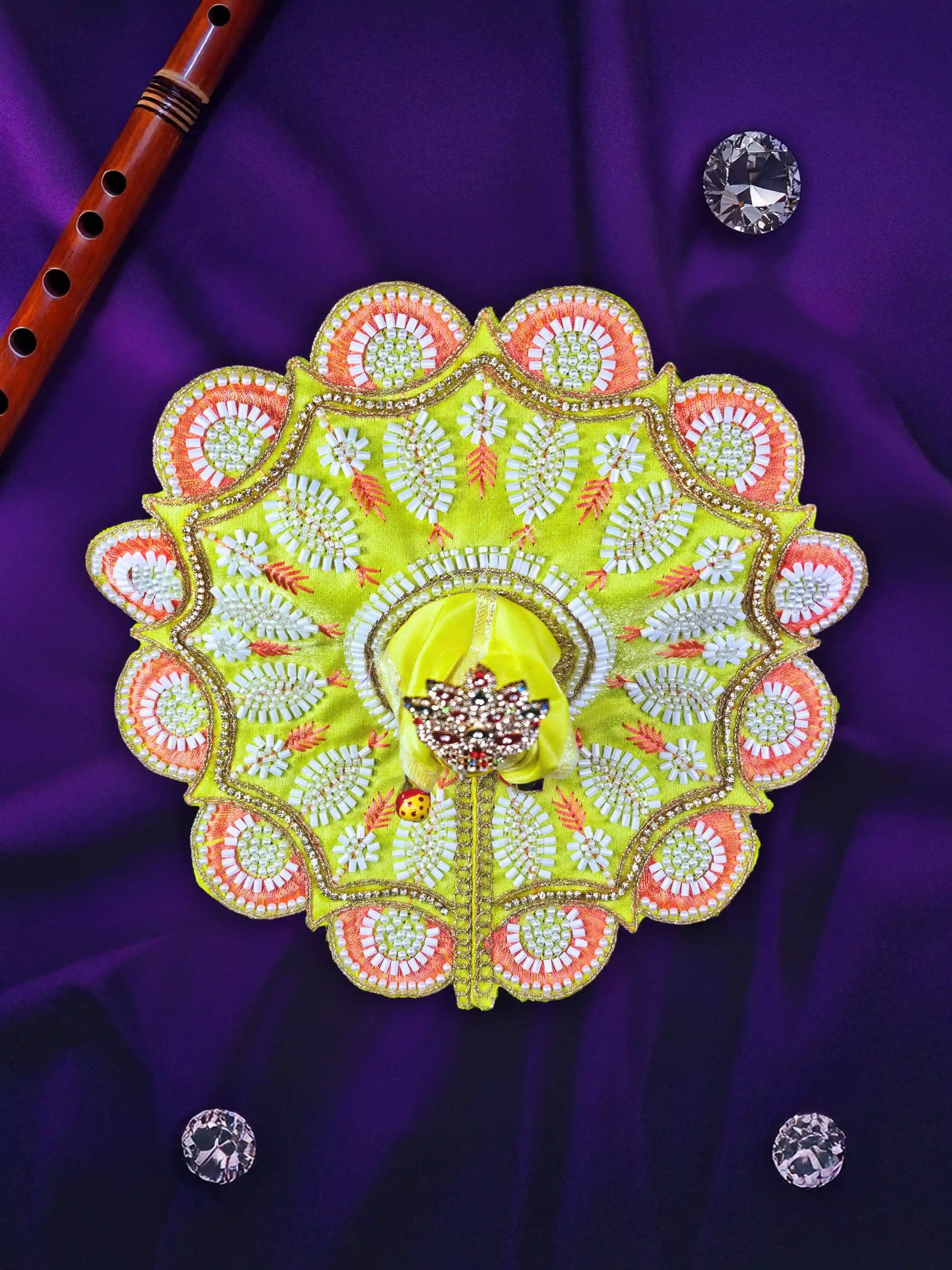 rajvanshi aura golden laddu bal gopal kanha thakur ji dress poshak 