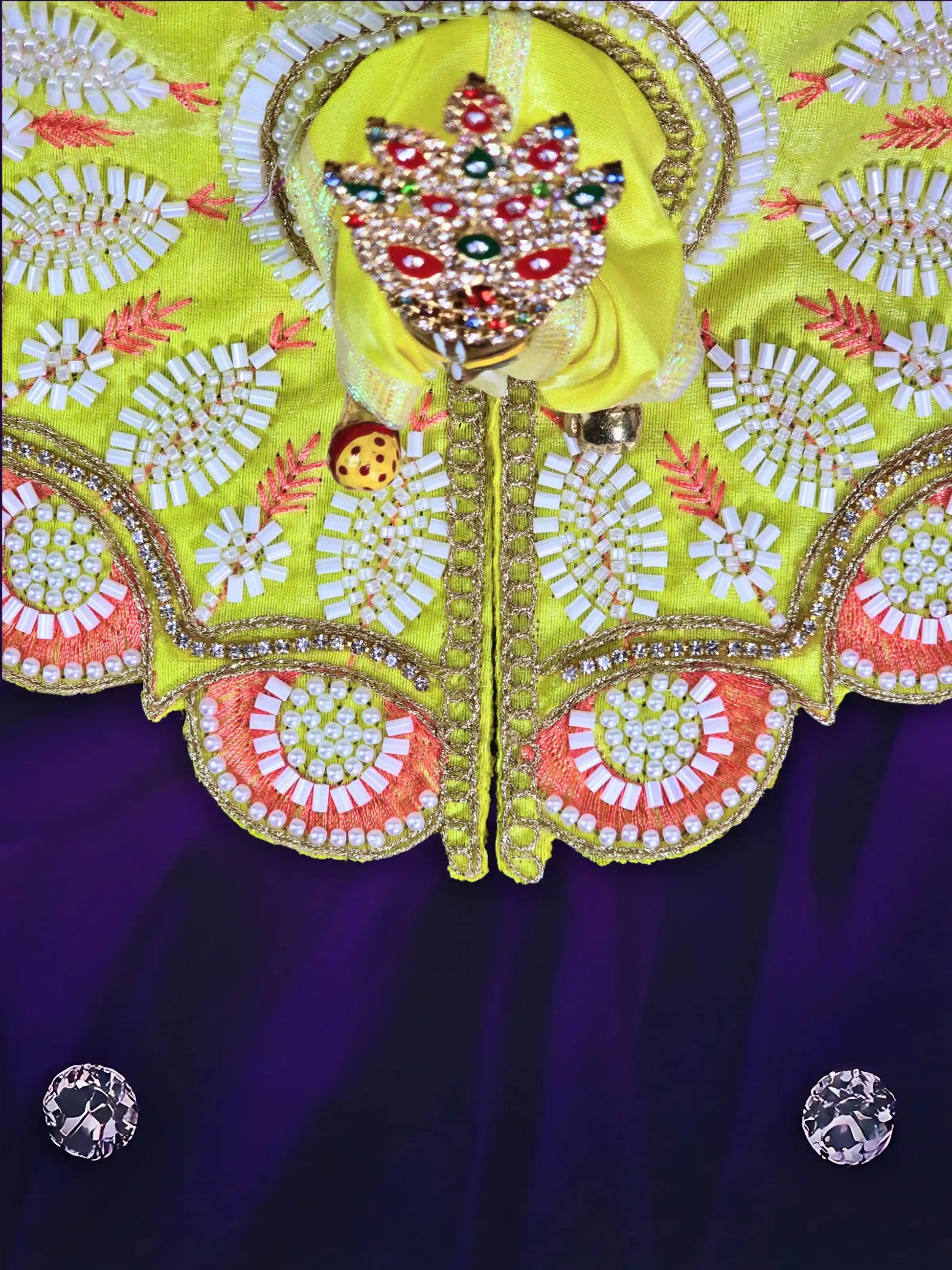 rajvanshi aura golden laddu bal gopal kanha thakur ji dress poshak 