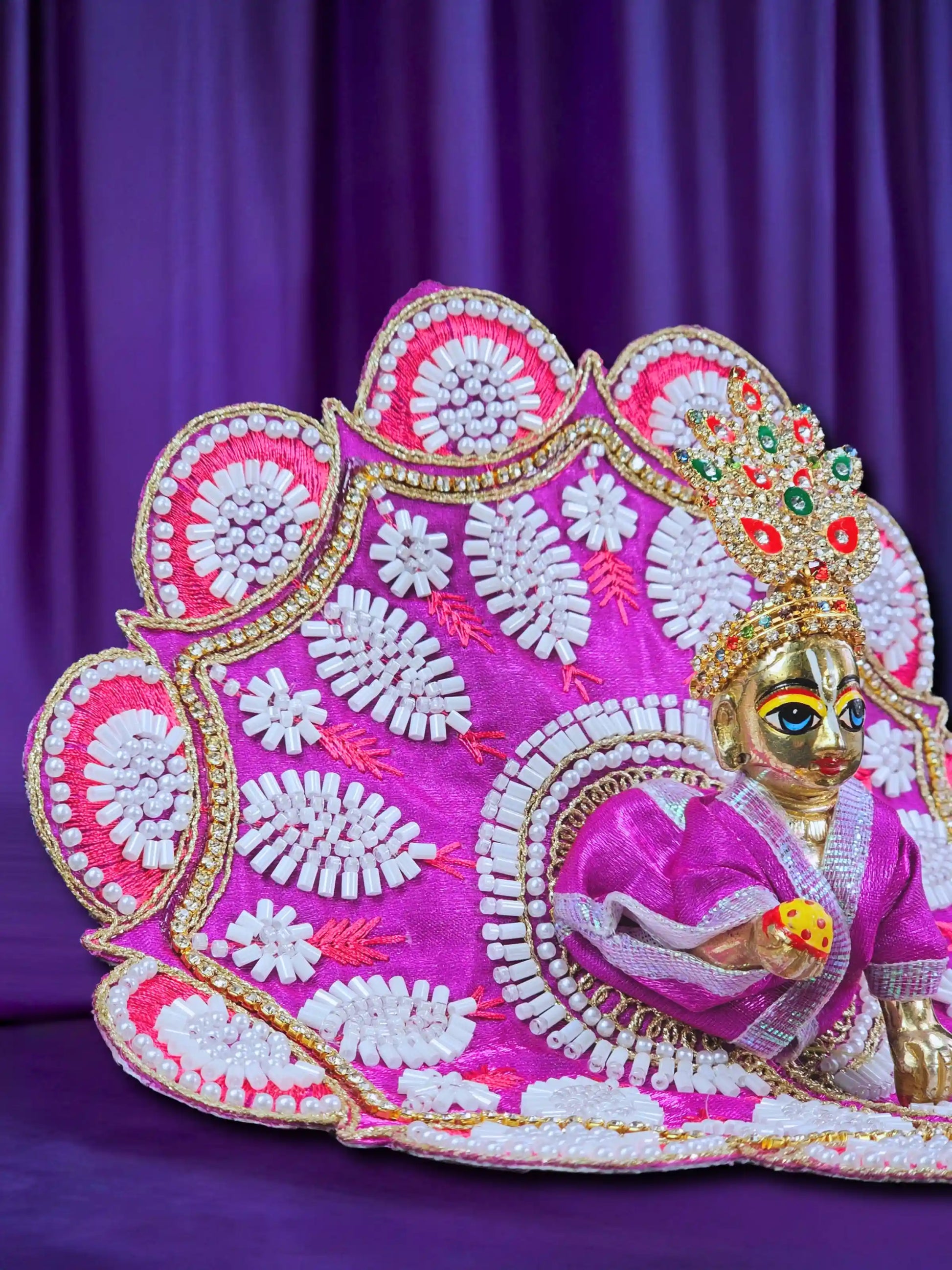 rajvanshi aura lavender laddu bal gopal kanha thakur ji dress poshak 