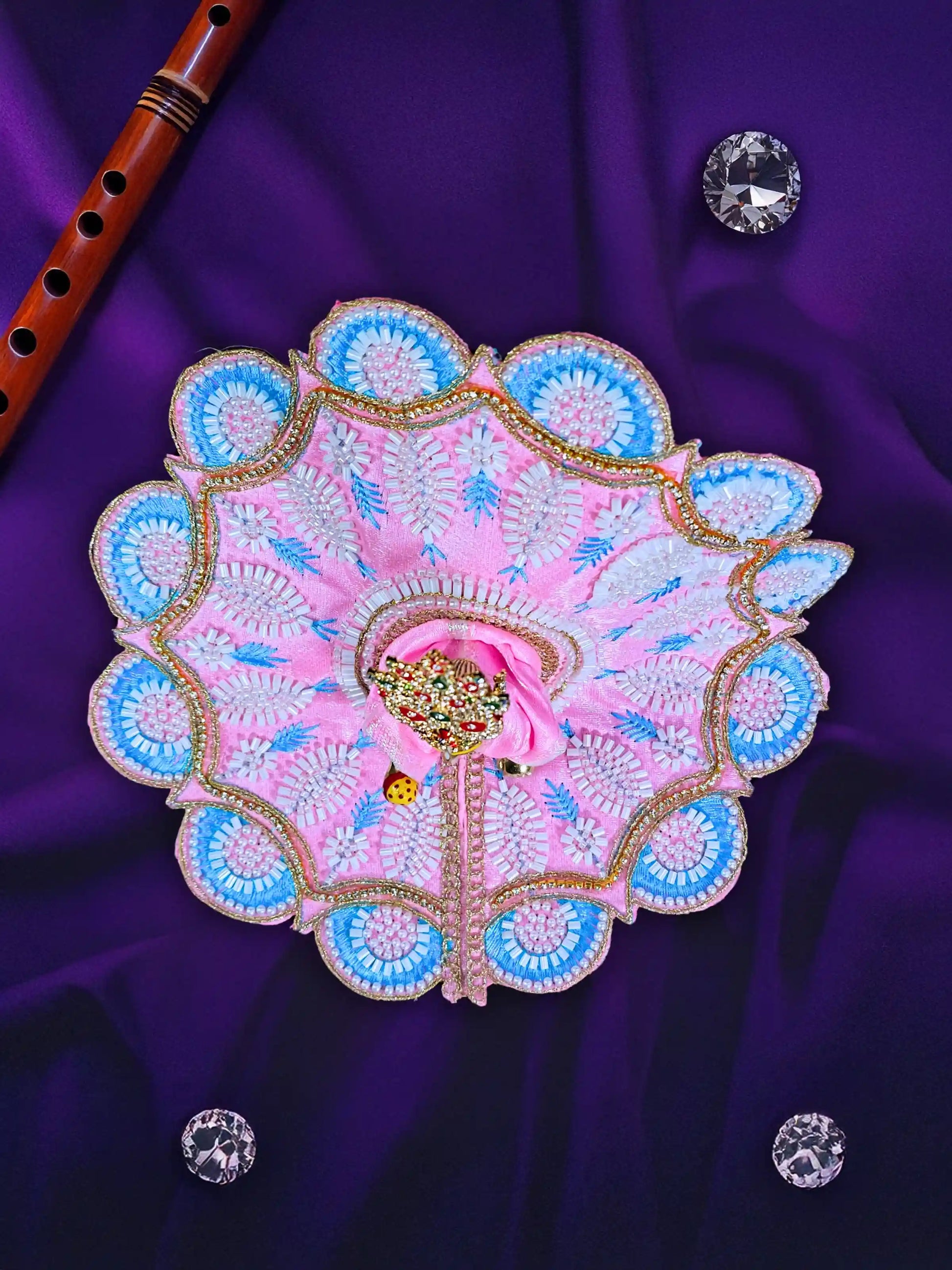 rajvanshi aura peach laddu bal gopal kanha thakur ji dress poshak 