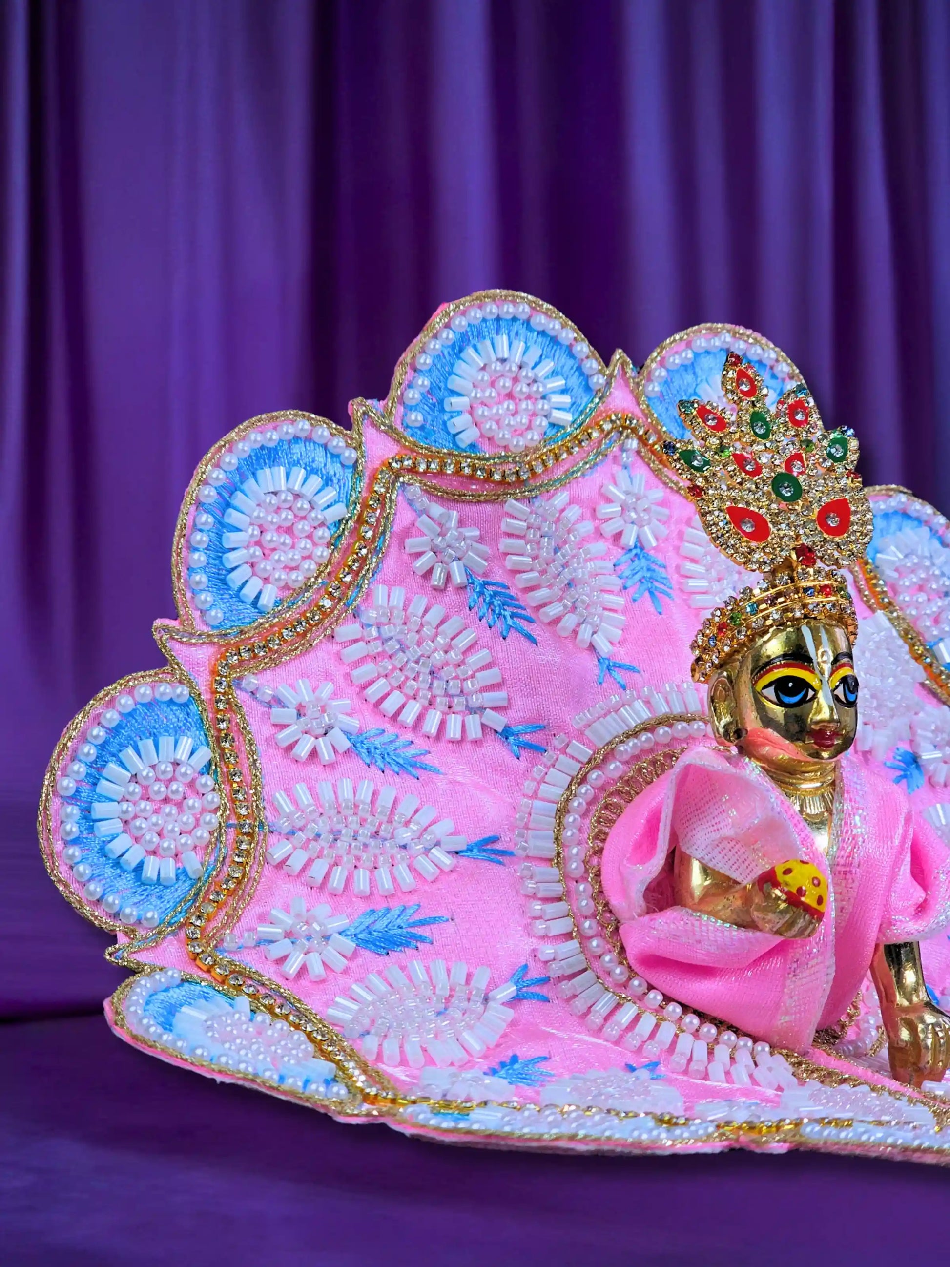 rajvanshi aura peach laddu bal gopal kanha thakur ji dress poshak 