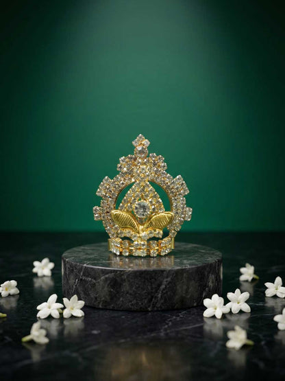 ratna white stone mukut shirngar crown Diwali Janmashtami dress ladoo dresses laddu gopal dress thakurji kanha ji bal om poshak mathura online best mandir wholesaler manufacturer