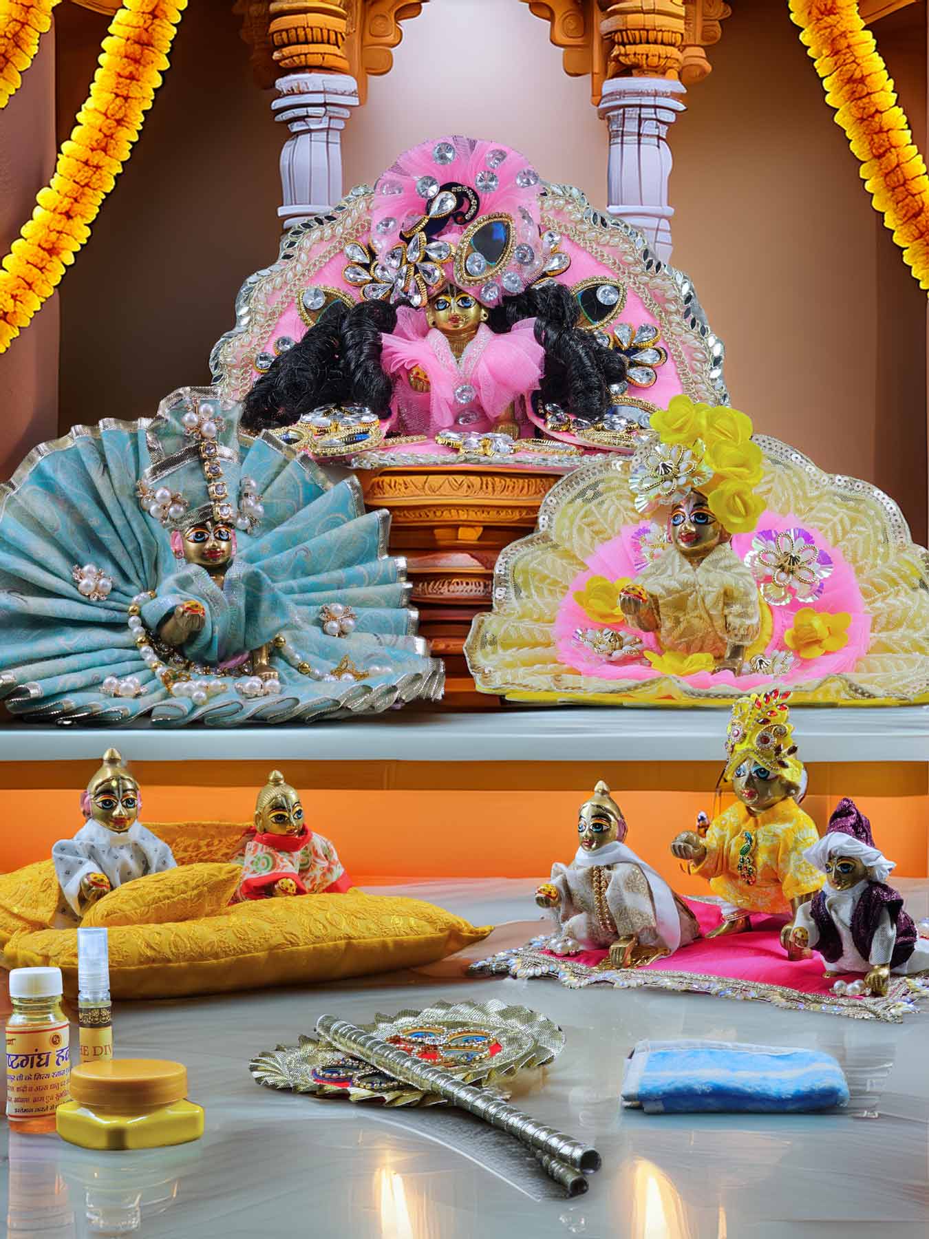 royal care hamper dress laddu gopal thakurji kanha ji bal om poshak mathura online best