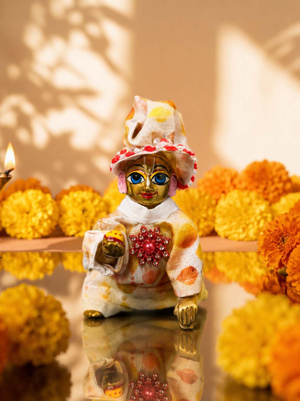 sahaj phool Laddu Gopal Dresses Online in India Winter Dress for Poshak Thakurji Kanha Ji Accessories Dhoti Kurta Set Pajama Aasan Janmashtami Special Summer Shringar Fancy Jacket Premium Festival Bistar Combo om poshak kanha thakurji bal lala lalla ladoo