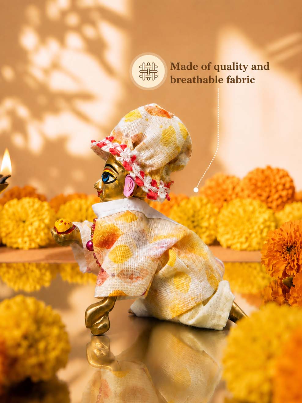 sahaj phool Laddu Gopal Dresses Online in India Winter Dress for Poshak Thakurji Kanha Ji Accessories Dhoti Kurta Set Pajama Aasan Janmashtami Special Summer Shringar Fancy Jacket Premium Festival Bistar Combo om poshak kanha thakurji bal lala lalla ladoo