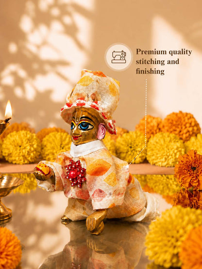 sahaj phool Laddu Gopal Dresses Online in India Winter Dress for Poshak Thakurji Kanha Ji Accessories Dhoti Kurta Set Pajama Aasan Janmashtami Special Summer Shringar Fancy Jacket Premium Festival Bistar Combo om poshak kanha thakurji bal lala lalla ladoo
