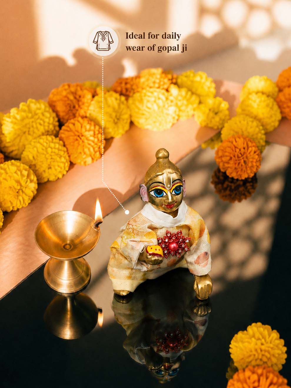 sahaj phool Laddu Gopal Dresses Online in India Winter Dress for Poshak Thakurji Kanha Ji Accessories Dhoti Kurta Set Pajama Aasan Janmashtami Special Summer Shringar Fancy Jacket Premium Festival Bistar Combo om poshak kanha thakurji bal lala lalla ladoo