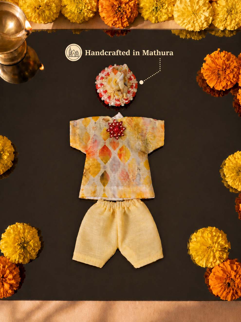 sahaj phool Laddu Gopal Dresses Online in India Winter Dress for Poshak Thakurji Kanha Ji Accessories Dhoti Kurta Set Pajama Aasan Janmashtami Special Summer Shringar Fancy Jacket Premium Festival Bistar Combo om poshak kanha thakurji bal lala lalla ladoo