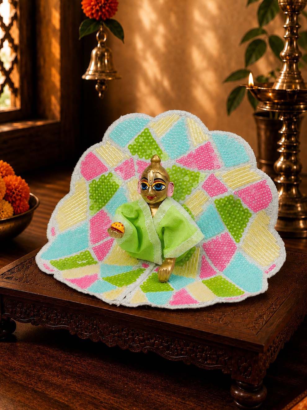 sajili fancy g Laddu Gopal Dresses Online in India Winter Dress for Poshak Thakurji Kanha Ji Accessories Dhoti Kurta Set Pajama Aasan Janmashtami Special Summer Shringar Fancy Jacket Premium Festival Bistar Combo om poshak kanha thakurji bal lala lalla ladoo
