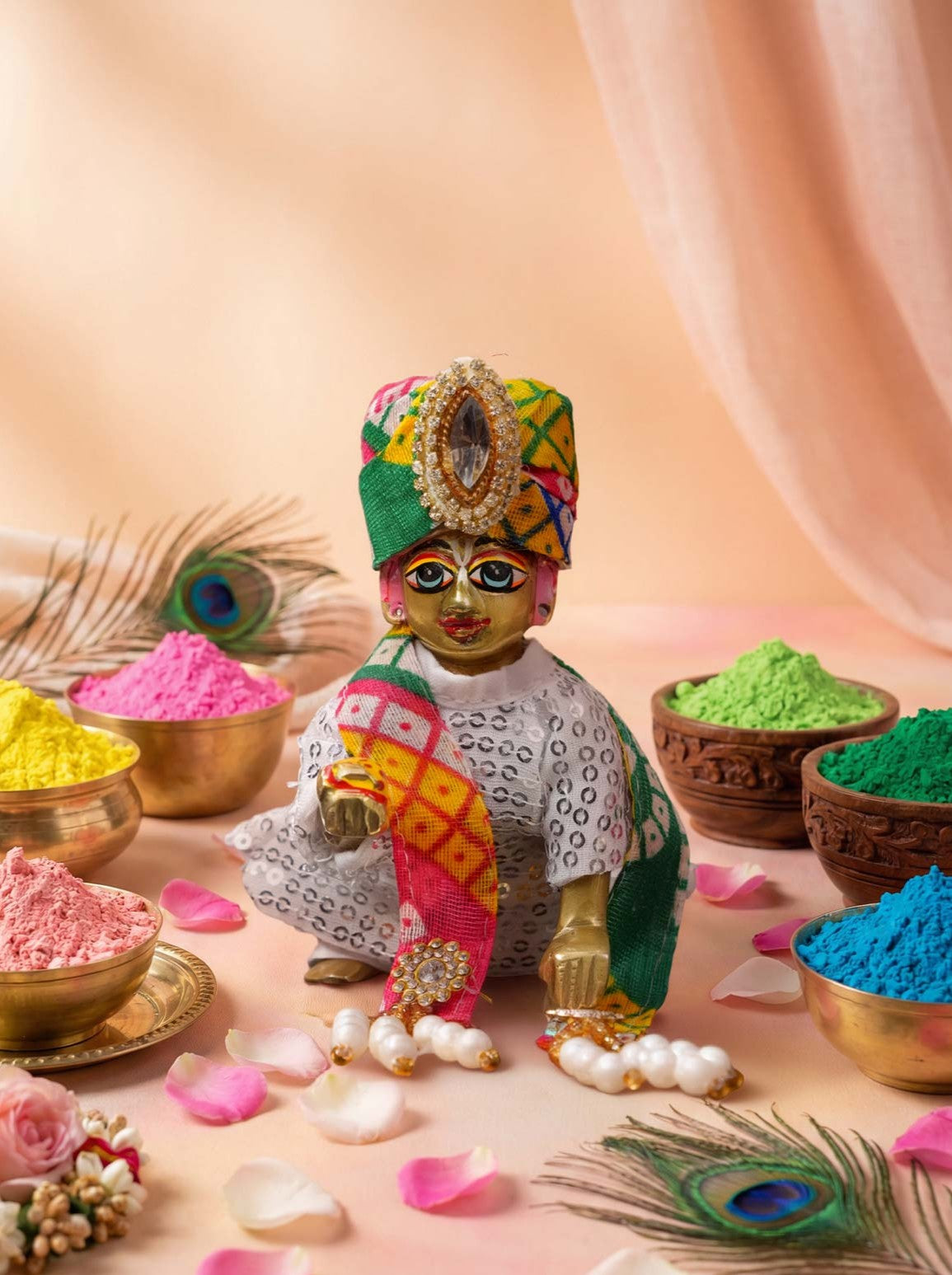 shri braj holi kurta pajama Diwali Janmashtami dress ladoo dresses laddu gopal dress thakurji kanha ji bal om poshak mathura online best mandir wholesaler manufacturer