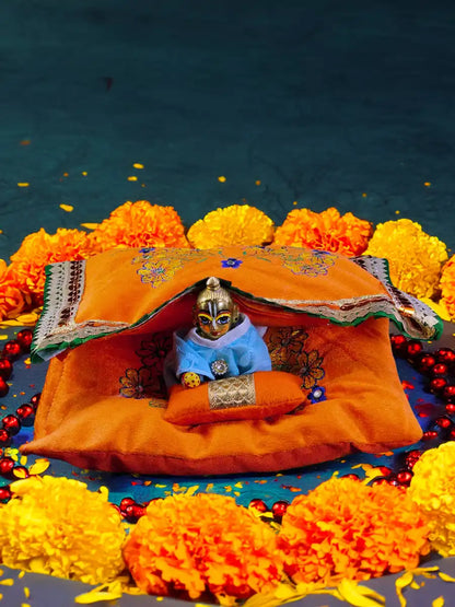 sukh o gadda bed bistar set razai for laddu gopal thakurji kanha ji bal om poshak mathura online best 