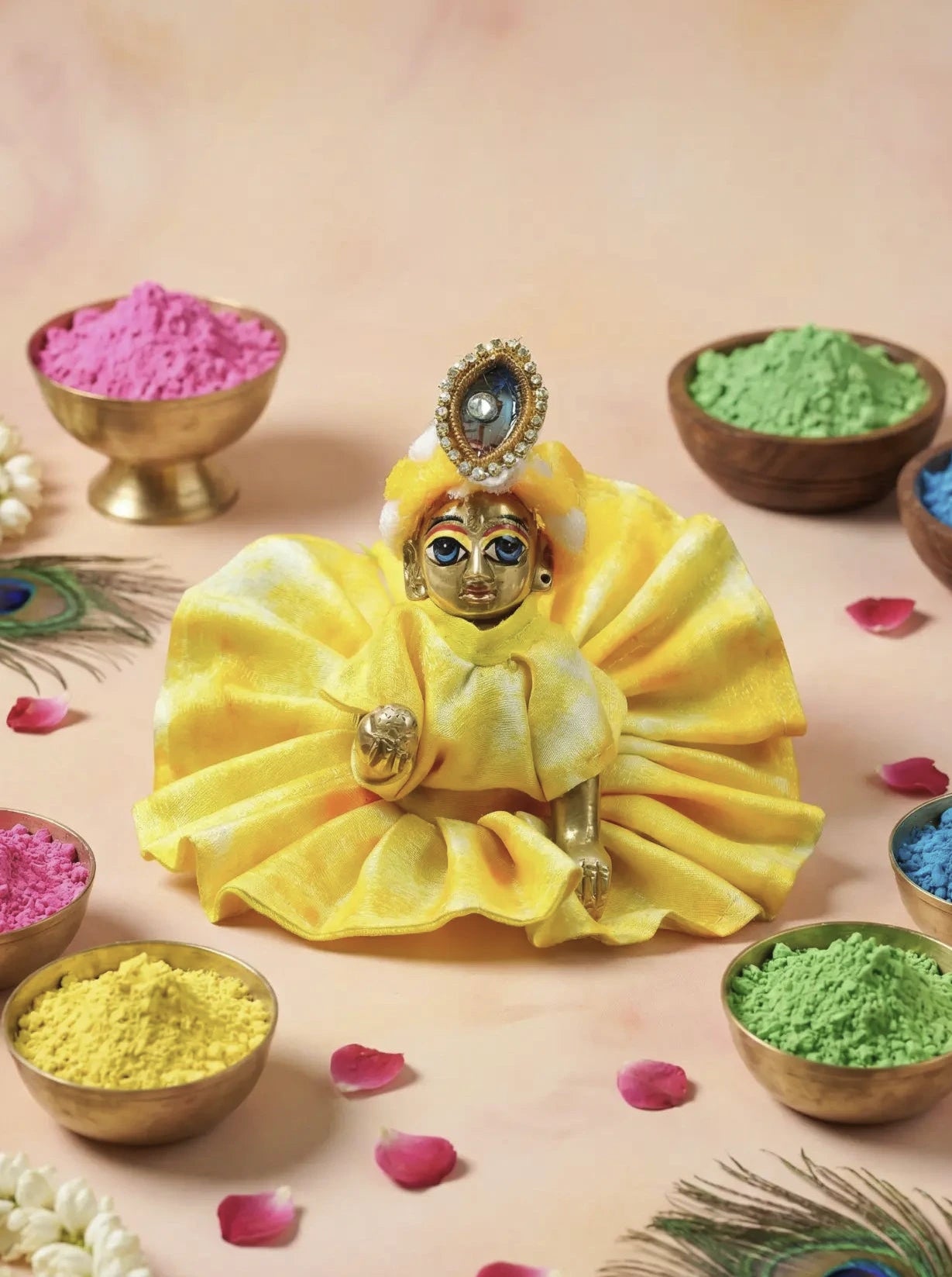 sundar braj holi dhoti kurta Diwali Janmashtami dress ladoo dresses laddu gopal dress thakurji kanha ji bal om poshak mathura online best mandir wholesaler manufacturer