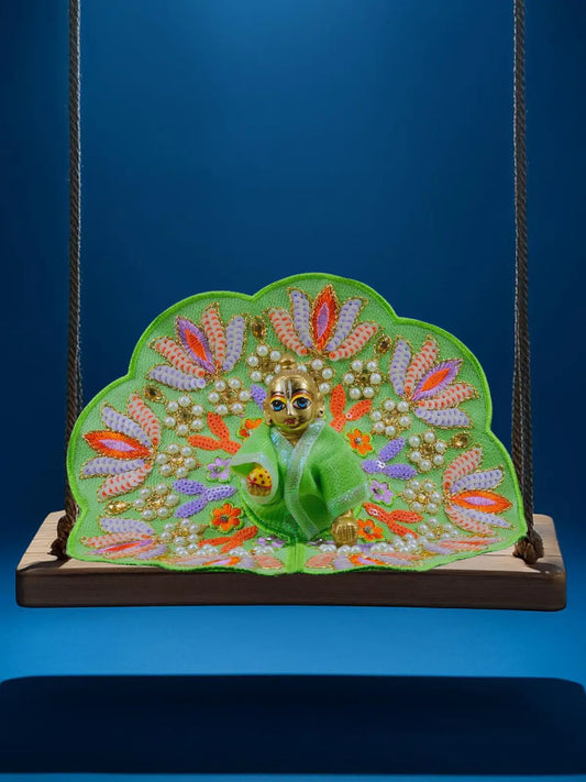 sunlit green dresses laddu gopal thakurji kanha ji bal om poshak mathura online best Janmashtami
