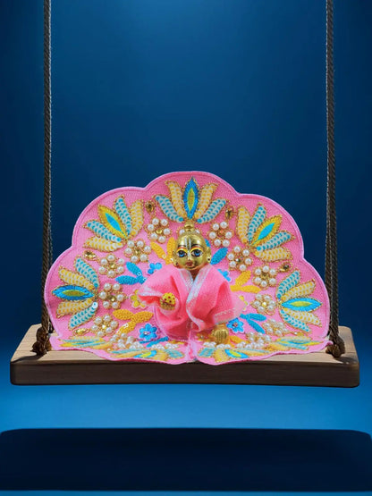 sunlit pink dresses laddu gopal thakurji kanha ji bal om poshak mathura online best Janmashtami