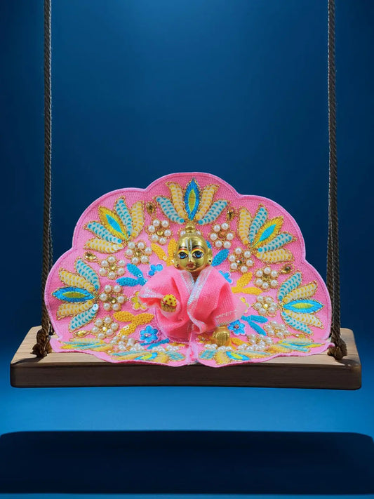 sunlit pink dresses laddu gopal thakurji kanha ji bal om poshak mathura online best Janmashtami