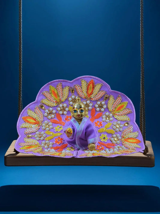 sunlit purple dresses laddu gopal thakurji kanha ji bal om poshak mathura online best Janmashtami