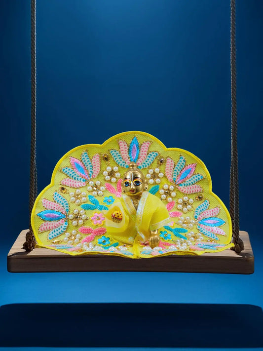 sunlit yellow dresses laddu gopal thakurji kanha ji bal om poshak mathura online best Janmashtami