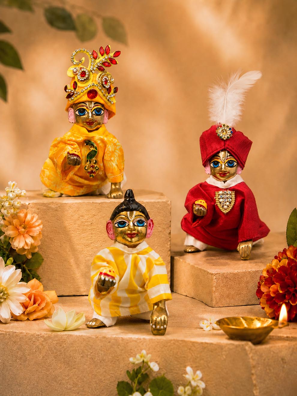 swayam Laddu Gopal Dresses Online in India Winter Dress for Poshak Thakurji Kanha Ji Accessories Dhoti Kurta Set Pajama Aasan Janmashtami Special Summer Shringar Fancy Jacket Premium Festival Bistar Combo om poshak kanha thakurji bal lala lalla ladoo