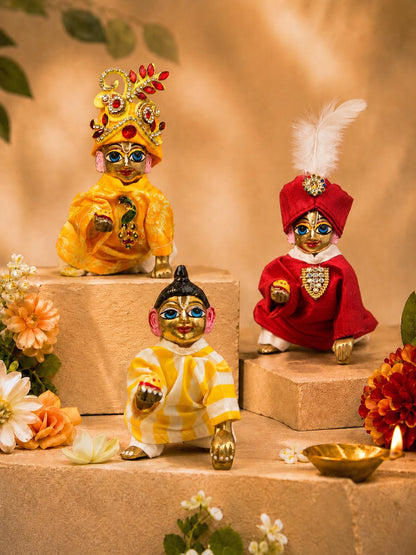 swayam Laddu Gopal Dresses Online in India Winter Dress for Poshak Thakurji Kanha Ji Accessories Dhoti Kurta Set Pajama Aasan Janmashtami Special Summer Shringar Fancy Jacket Premium Festival Bistar Combo om poshak kanha thakurji bal lala lalla ladoo