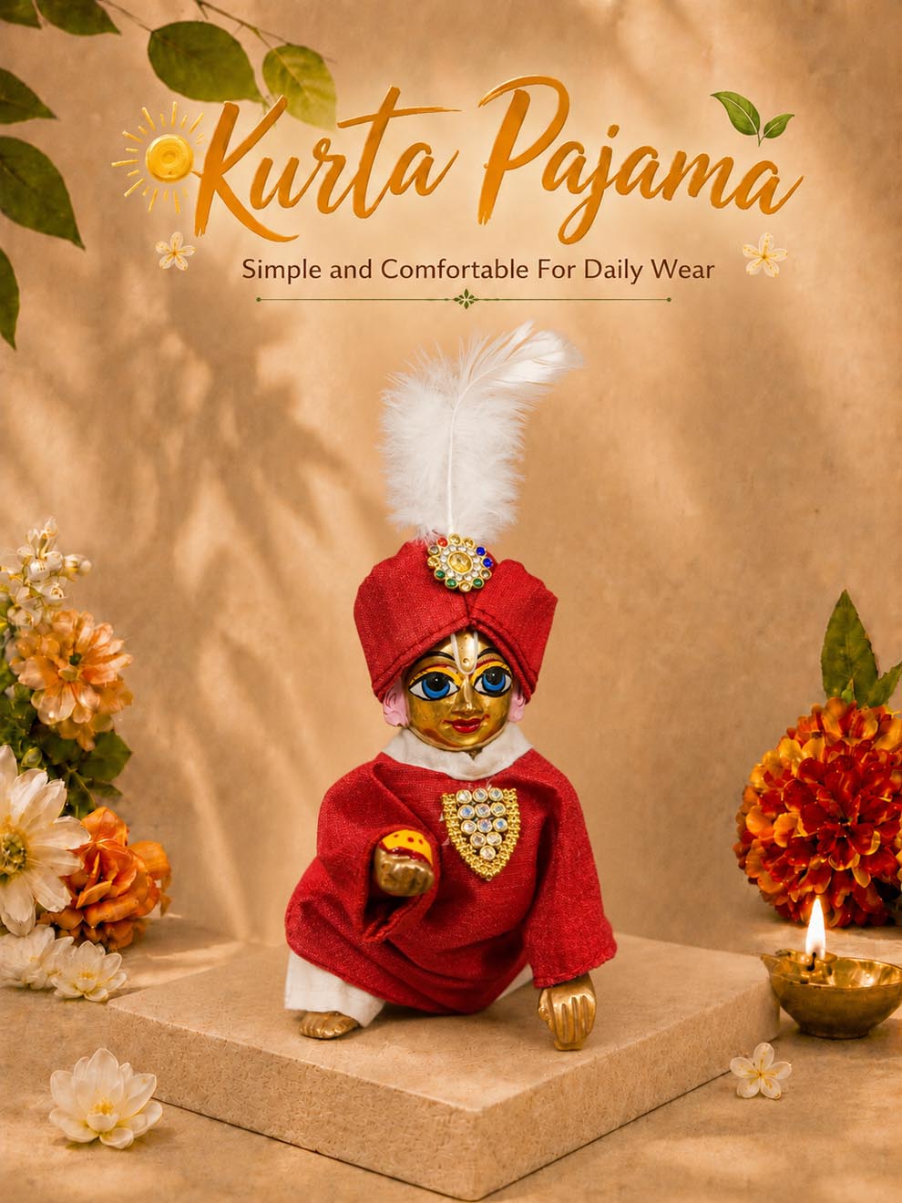 swayam Laddu Gopal Dresses Online in India Winter Dress for Poshak Thakurji Kanha Ji Accessories Dhoti Kurta Set Pajama Aasan Janmashtami Special Summer Shringar Fancy Jacket Premium Festival Bistar Combo om poshak kanha thakurji bal lala lalla ladoo