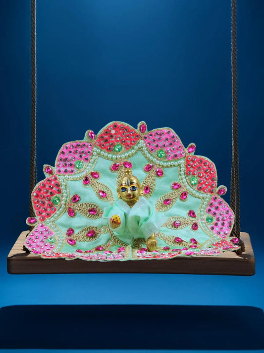 vaibhav green dresses laddu gopal thakurji kanha ji bal om poshak mathura online best Janmashtami