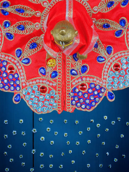 vaibhav red dresses laddu gopal thakurji kanha ji bal om poshak mathura online best Janmashtami