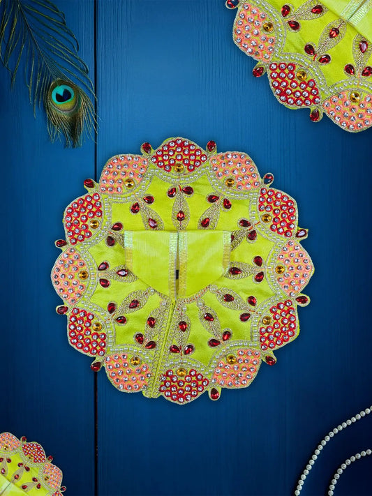 vaibhav yellow dresses laddu gopal thakurji kanha ji bal om poshak mathura online best Janmashtami