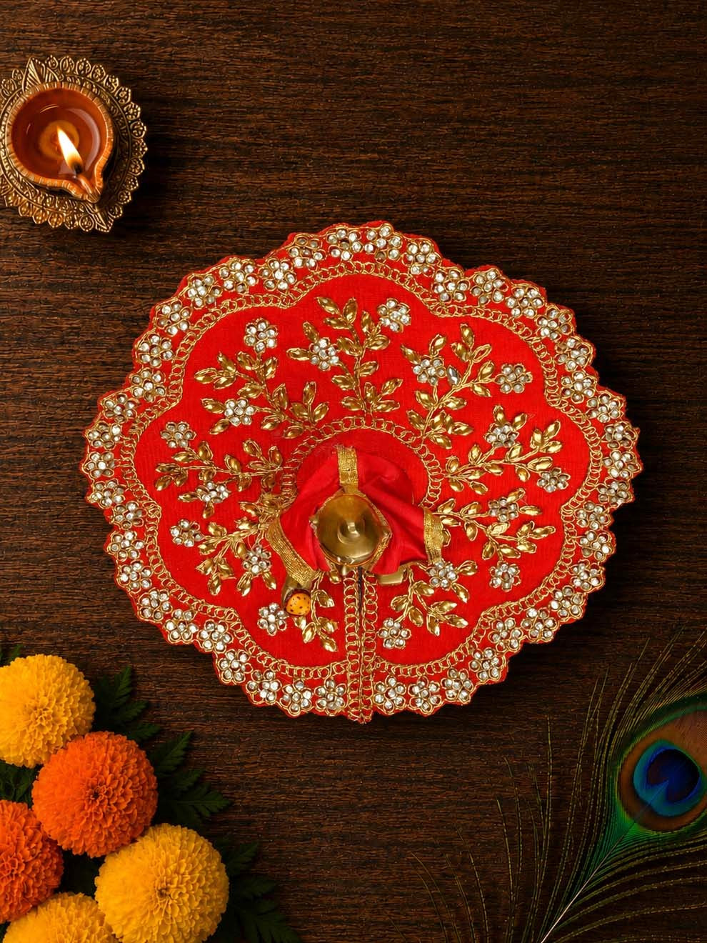vallari fancy r Laddu Gopal Dresses Online in India Winter Dress for Poshak Thakurji Kanha Ji Accessories Dhoti Kurta Set Pajama Aasan Janmashtami Special Summer Shringar Fancy Jacket Premium Festival Bistar Combo om poshak kanha thakurji bal lala lalla ladoo