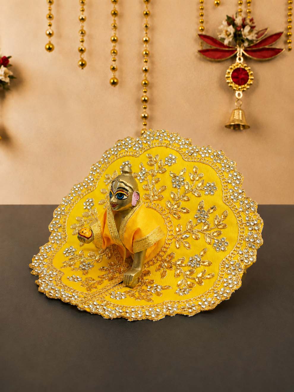 vallari fancy y Laddu Gopal Dresses Online in India Winter Dress for Poshak Thakurji Kanha Ji Accessories Dhoti Kurta Set Pajama Aasan Janmashtami Special Summer Shringar Fancy Jacket Premium Festival Bistar Combo om poshak kanha thakurji bal lala lalla ladoo
