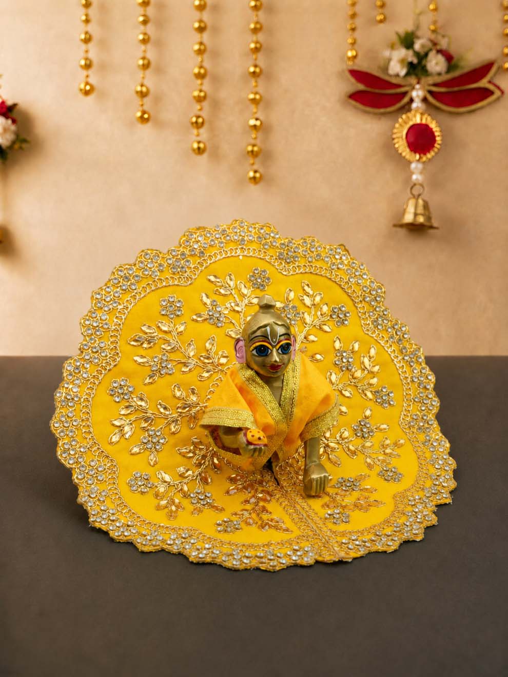 vallari fancy y Laddu Gopal Dresses Online in India Winter Dress for Poshak Thakurji Kanha Ji Accessories Dhoti Kurta Set Pajama Aasan Janmashtami Special Summer Shringar Fancy Jacket Premium Festival Bistar Combo om poshak kanha thakurji bal lala lalla ladoo