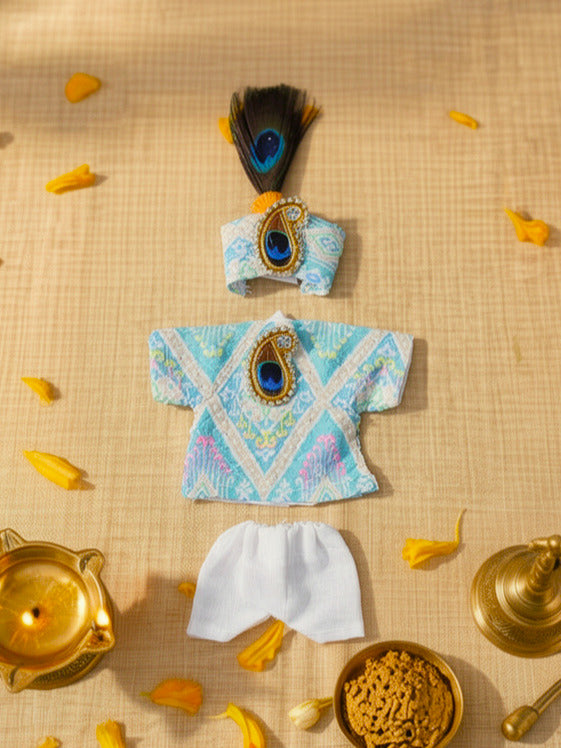 vastra Laddu Gopal Dresses Online in India Winter Dress for Poshak Thakurji Kanha Ji Accessories Dhoti Kurta Set Pajama Aasan Janmashtami Special Summer Shringar Fancy Jacket Premium Festival Bistar Combo om poshak kanha thakurji bal 