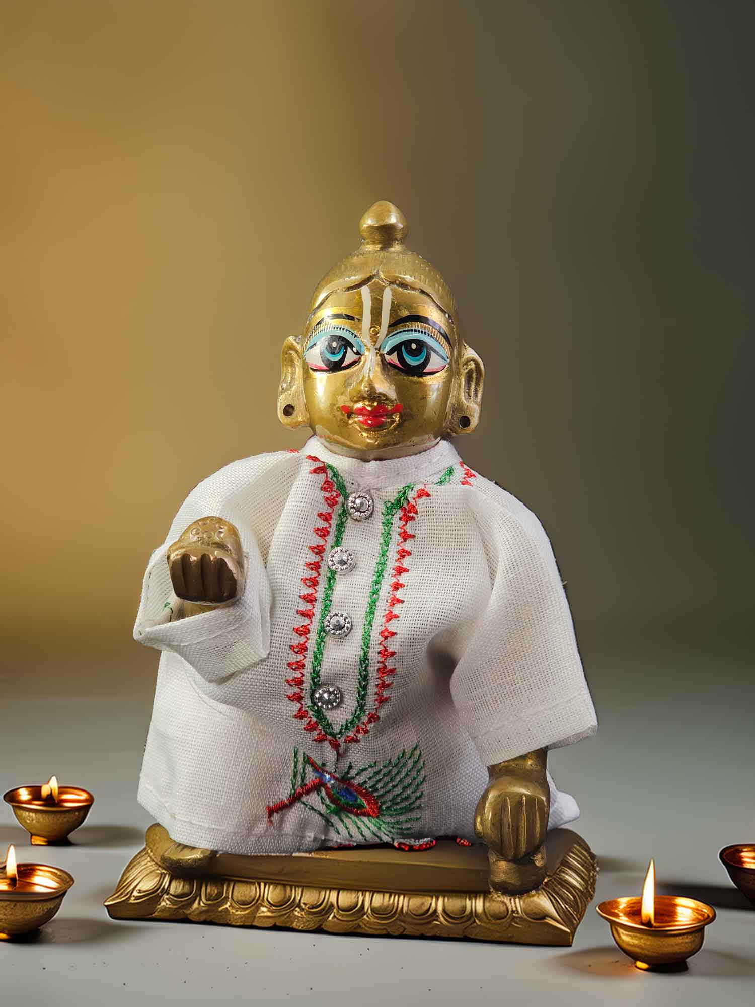 white combo poshak dress laddu gopal thakurji kanha ji bal om poshak mathura online 
