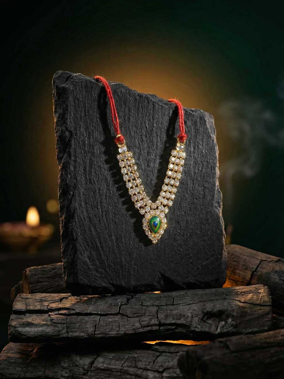 white mor mala necklace shirngar diwali Janmashtami dress ladoo dresses laddu gopal dress thakurji kanha ji bal om poshak mathura online best mandir wholesaler manufacturer