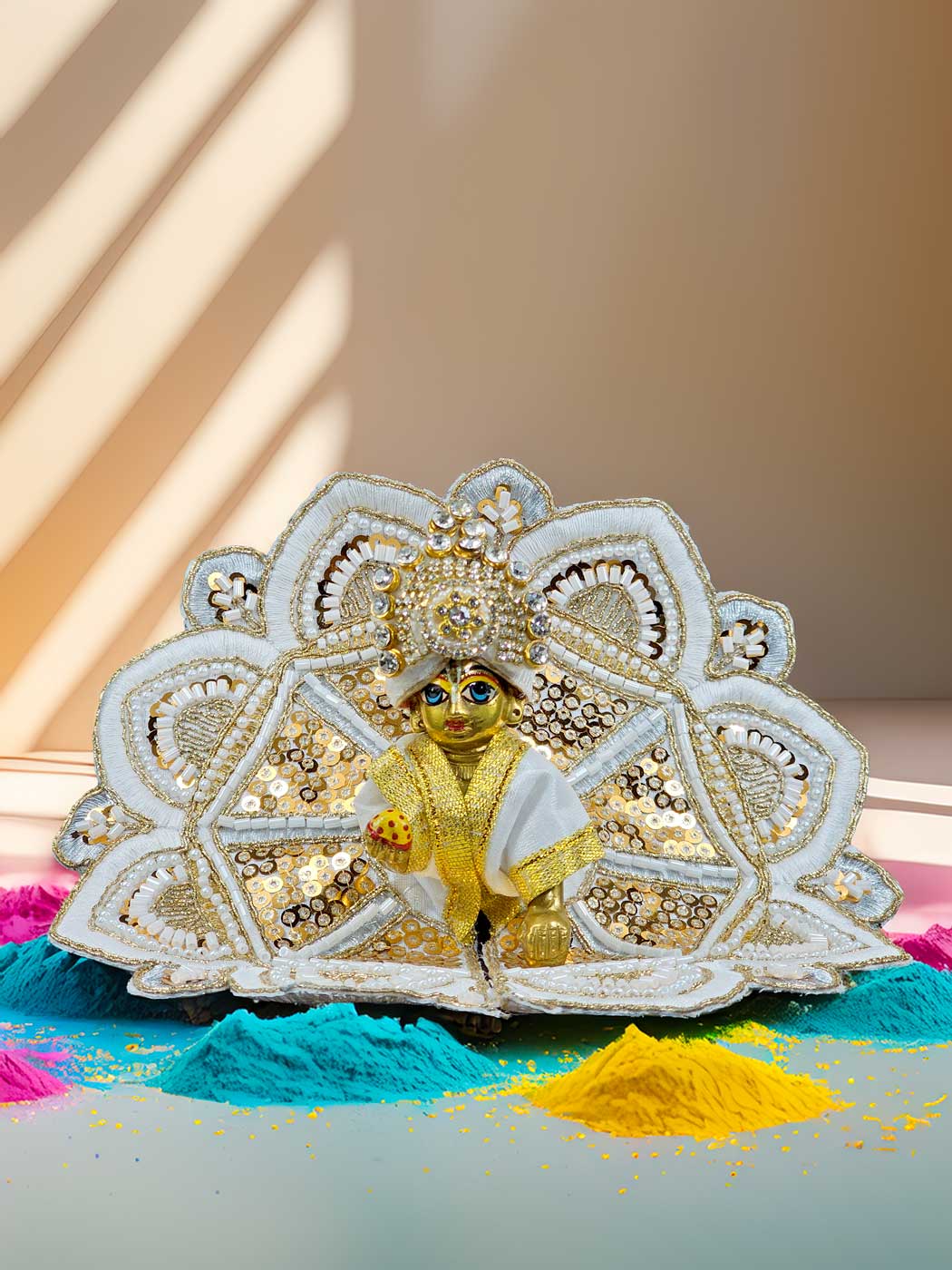 white sudha jyoti braj holi sharad purnima Diwali Janmashtami dress ladoo dresses laddu gopal dress thakurji kanha ji bal om poshak mathura online best mandir wholesaler manufacturer