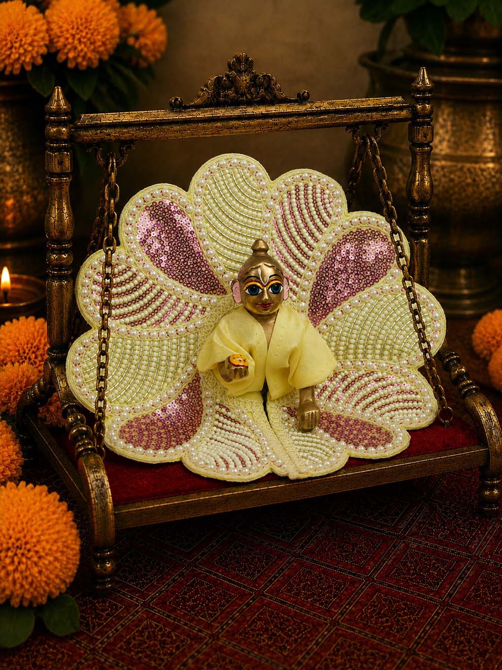 Mrinalarchi Yellow Fancy Poshak for Laddu Gopal Ji — product image 2