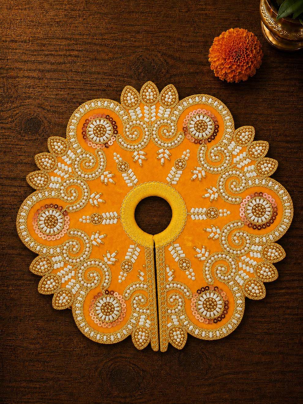 Vartikashri Velvet Yellow Fancy Poshak for Kanha Ji — product image 2
