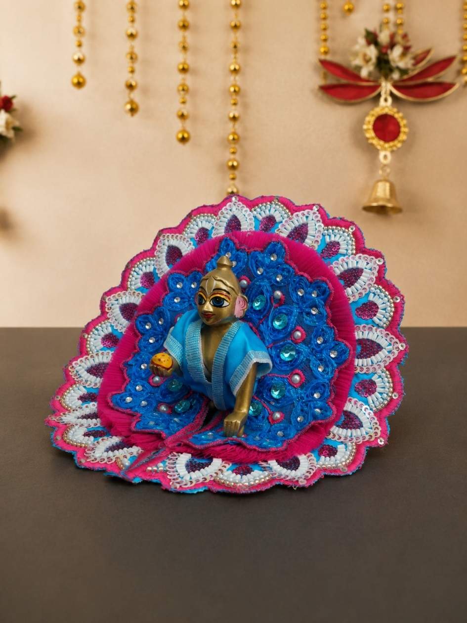 yugmika fancy bp Laddu Gopal Dresses Online in India Winter Dress for Poshak Thakurji Kanha Ji Accessories Dhoti Kurta Set Pajama Aasan Janmashtami Special Summer Shringar Fancy Jacket Premium Festival Bistar Combo om poshak kanha thakurji bal lala lalla ladoo