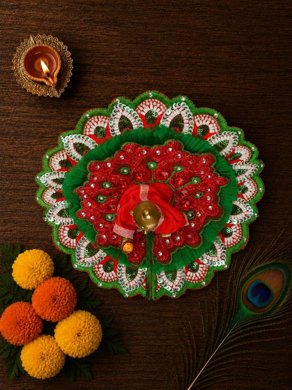yugmika fancy rg Laddu Gopal Dresses Online in India Winter Dress for Poshak Thakurji Kanha Ji Accessories Dhoti Kurta Set Pajama Aasan Janmashtami Special Summer Shringar Fancy Jacket Premium Festival Bistar Combo om poshak kanha thakurji bal lala lalla ladoo