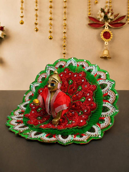 yugmika fancy rg Laddu Gopal Dresses Online in India Winter Dress for Poshak Thakurji Kanha Ji Accessories Dhoti Kurta Set Pajama Aasan Janmashtami Special Summer Shringar Fancy Jacket Premium Festival Bistar Combo om poshak kanha thakurji bal lala lalla ladoo
